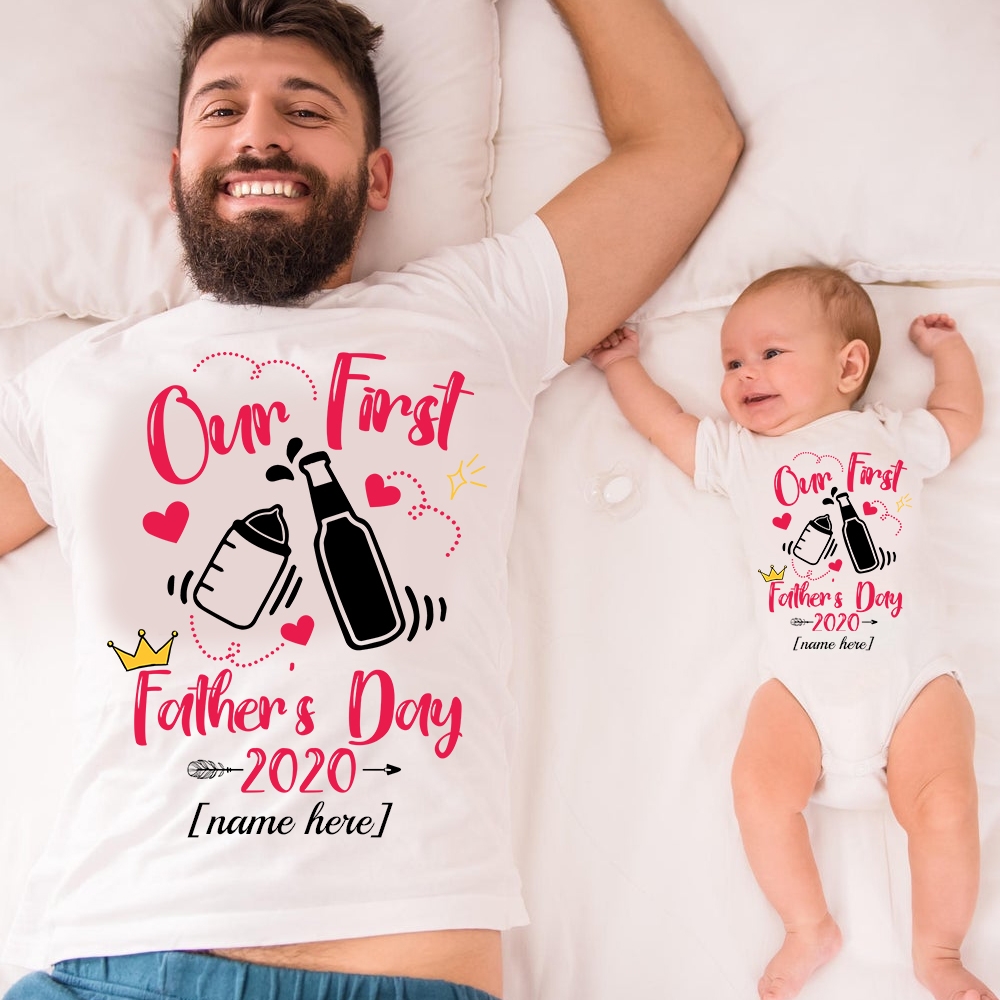 My Daddy Personalized Gifts Tshirt Matching father son Bonus Dad Gifts Matching outfits First fathers Day Gifts Our First Fathers Day