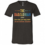 The Dadalorian Defination Like A Dad Just Way Cooler T-Shirt - V-Neck Tee, Dark Grey Heather, V-Neck T-Shirt