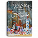 And I Think to Myself What a Wonderful World Ocean Gallery Wrapped Framed Canvas Prints - Unframed Poster, White, 0.75'' Framed Canvas