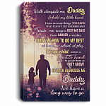 Walk Alongside Me Daddy And Hold My Little Hand Framed Canvas - Unframed Poster - Father's Day Gift, White, 0.75'' Framed Canvas