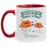 Personalized Happy Farter's Day Accent Coffee Mug - Cute Father's Day Gift, White/Red, 11 oz. Accent Mug
