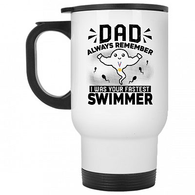 14 oz. White Travel Mug