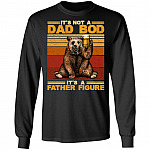 It's Not A Dad Bod It's A Father Figure Vintage Hoodie Sweatshirt - Funny Father's Day Drinking Saying Shirt, Black, Long Sleeve