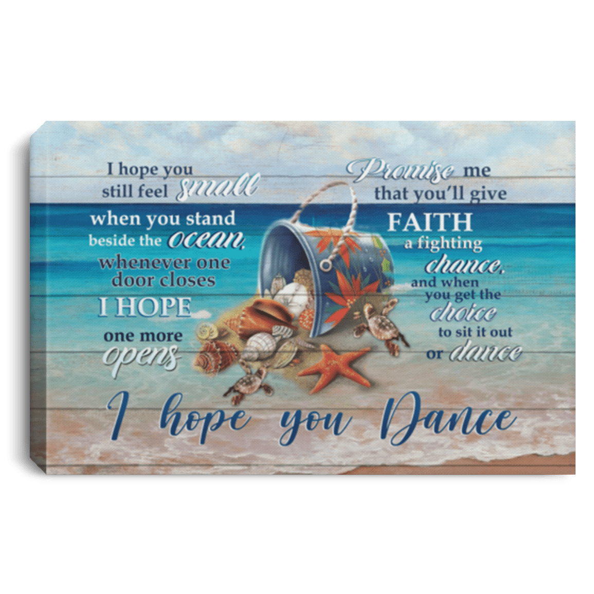 I Hope You Still Feel Small When You Stand Beside The Ocean Framed Canvas - Unframed Poster - Love Ocean Wall Art, White, 0.75'' Framed Canvas