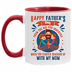 Happy Father's Day from the Kid You Inherited Accent Mug, White/Red, 11 oz. Accent Mug