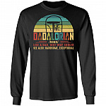 The Dadalorian Definition Like A Dad Just Way Cooler Hoodie Sweatshirt - Cool Funny Father's Day Meme T-Shirt, Black, Long Sleeve