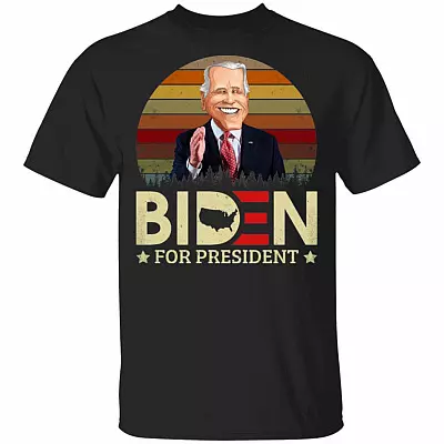 Biden for President - Face Cartoon Funny T-Shirt, Black, Unisex T-Shirt