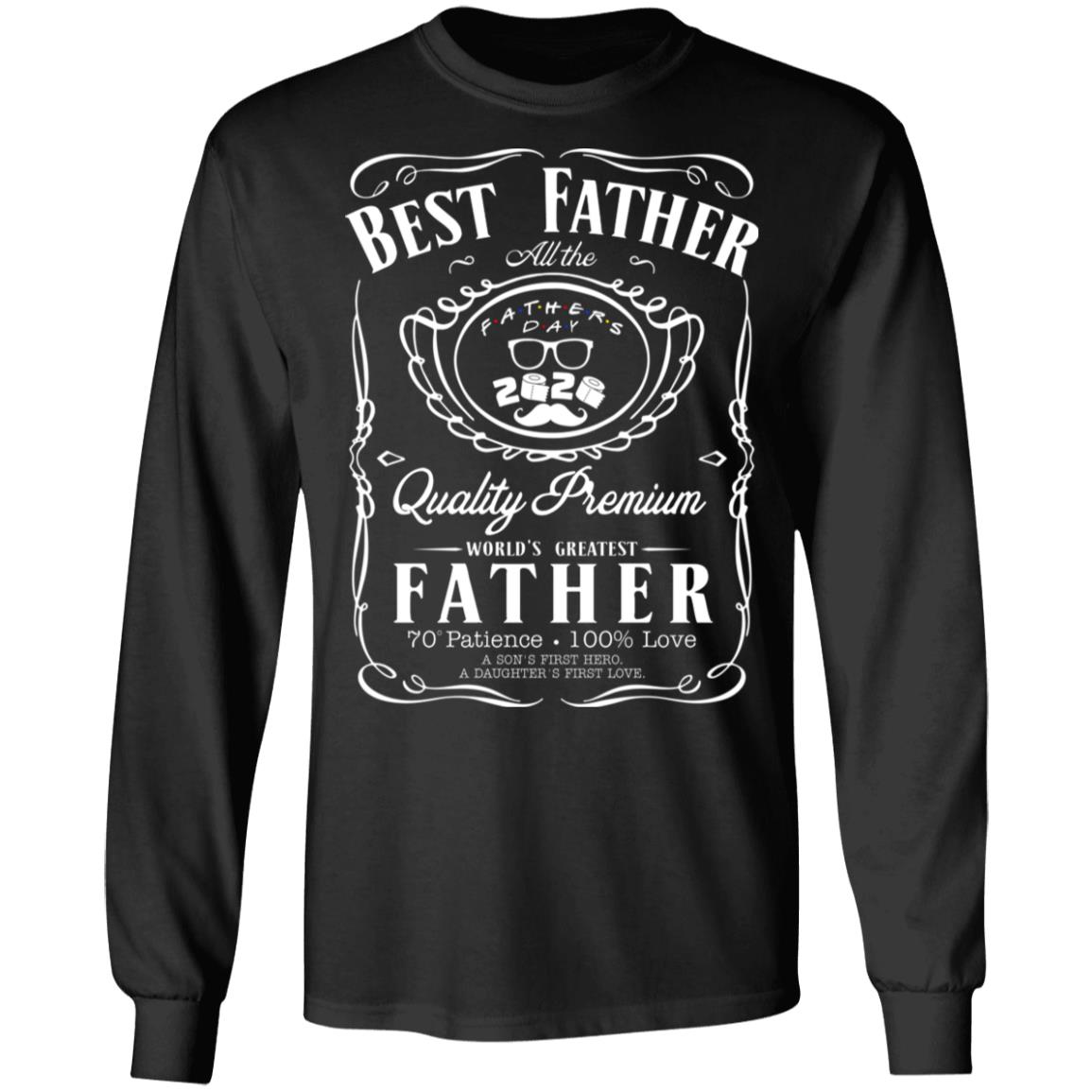 Best Father All Time Father's Day 2020 Quarantined Hoodie Sweatshirt - Proud Cool Hero Dad Father's Day Shirt, Black, Long Sleeve