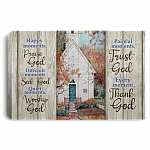 Happy Moments Praise God Difficult Moments Seek God Quiet Moments Worship God Framed Canvas Prints - Unframed Poster, White, 0.75'' Framed Canvas