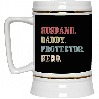 Husband Daddy Protector Hero Ceramic Coffee Mug - Vintage 60s 70s 80s Father Dad Mug Fathers Day Birthday Mug