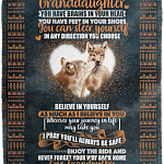 Grandmother to My Granddaughter You Have Brains in Your Head Feet in Your Shoes Fleece Blanket-Premium Sherpa Blanket, White, Cozy Plush Fleece Blanket - 50x60