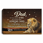 If I Ever Need A Hug Gift For Dad From Daughter Gallery Wrapped Framed Canvas Prints - Home Decor Wall Art, White, 0.75'' Framed Canvas