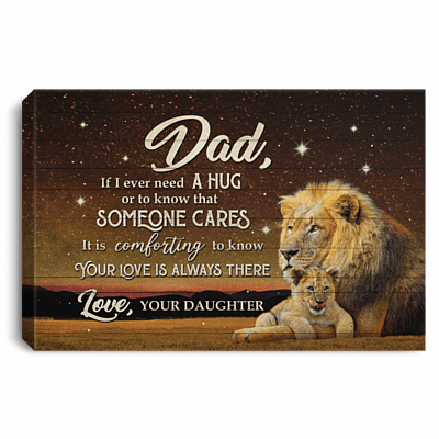 If I Ever Need A Hug Gift For Dad From Daughter Gallery Wrapped Framed Canvas Prints - Home Decor Wall Art, White, 0.75'' Framed Canvas