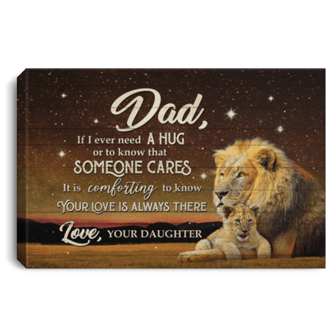 If I Ever Need A Hug Gift For Dad From Daughter Gallery Wrapped Framed Canvas Prints - Home Decor Wall Art, White, 0.75'' Framed Canvas