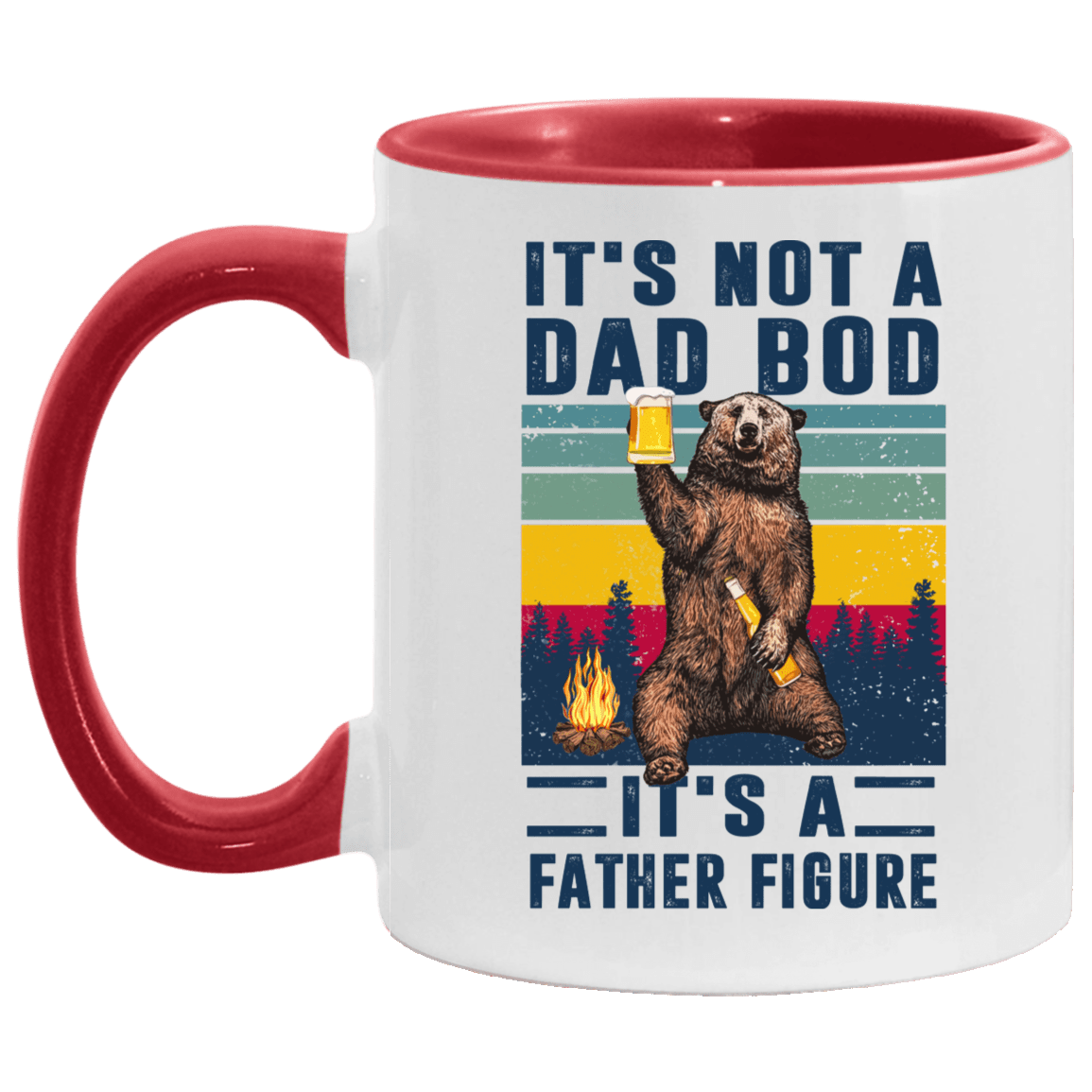 It's Not a Dad Bod It's a Father Figure Father's Day Accent Mug, White/Red, 11 oz. Accent Mug