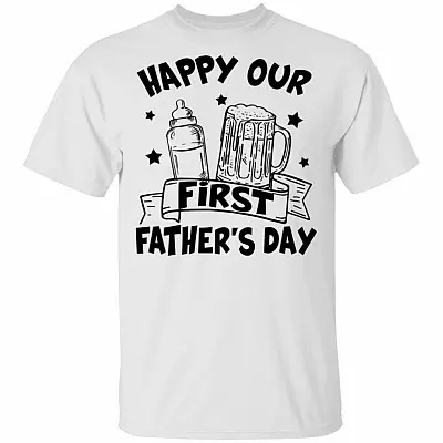 First Fathers Day T-Shirt - Father Son Matching Shirts, White, Unisex T-Shirt