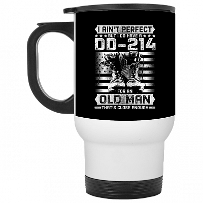 14 oz. White Travel Mug