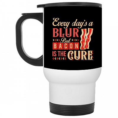 14 oz. White Travel Mug