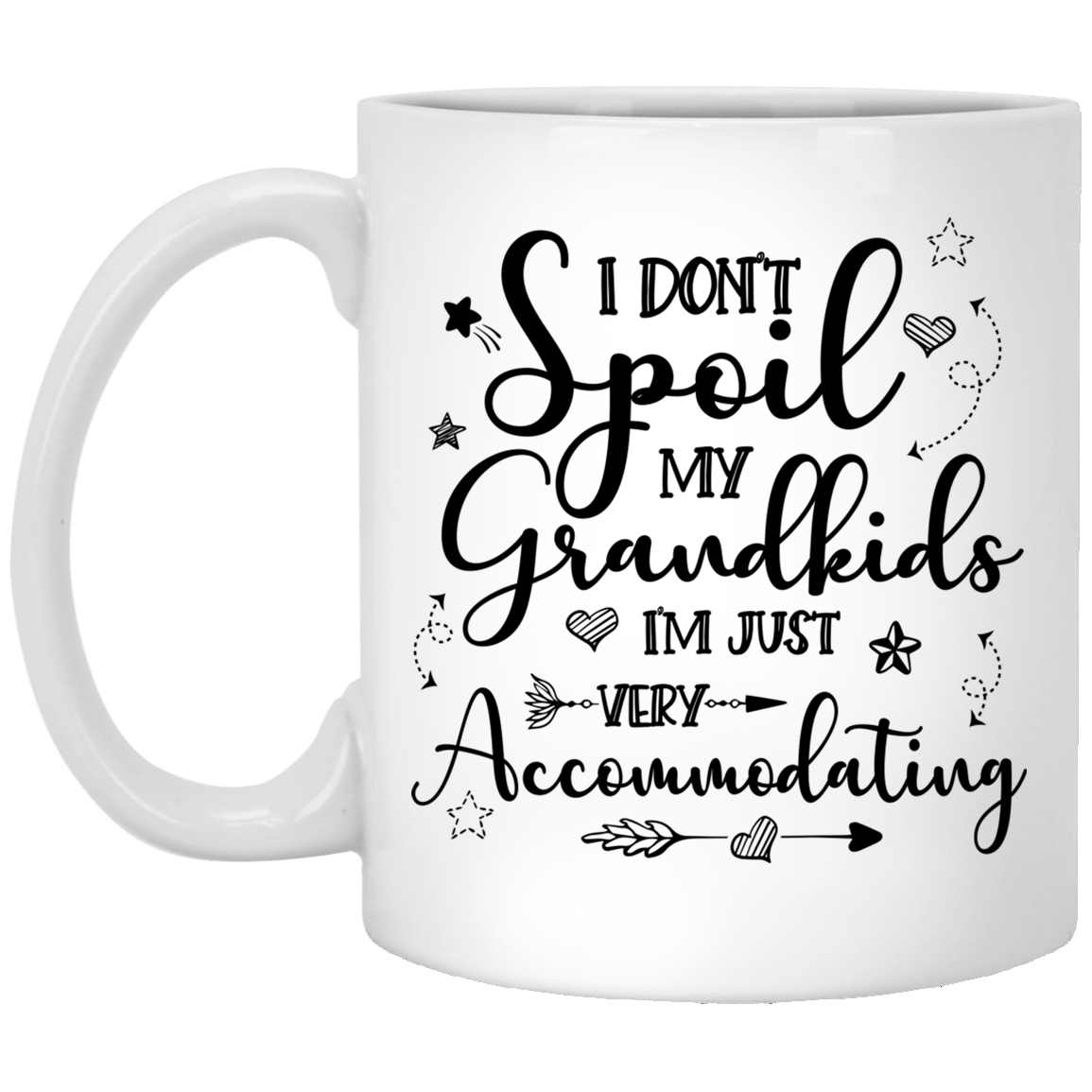 I Don't Spoil My Grandkids I'm Just Very Accommodating Ceramic Coffee Mug - Beer Stein - Color Changing Mug, White, 11 oz. White Mug