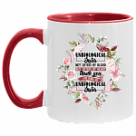 Unbiological Sister Not Sisters by Blood but Sisters by Heart Accent Mug, White/Red, 11 oz. Accent Mug