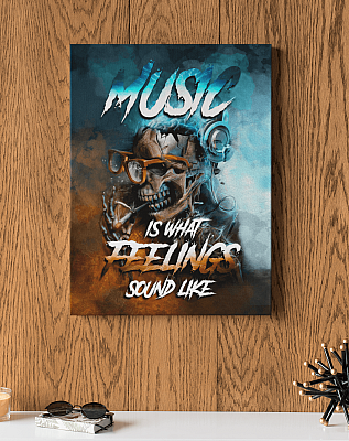 Alternative view of Music Is What Feelings Sound Like Gallery Wrapped Framed Canvas Prints - Unframed Poster
