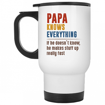 14 oz. White Travel Mug