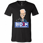 Funny Caricature Biden for President T-Shirt - V-Neck, Black, V-Neck T-Shirt