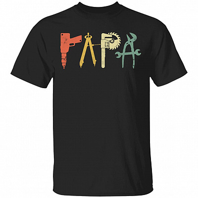 Papa Tool T-Shirt - Funny Fathers Day Gift, Black, Unisex T-Shirt