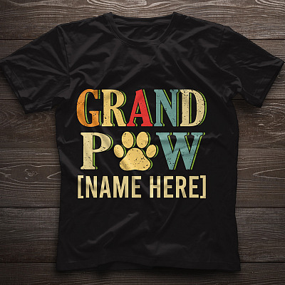 Alternative view of Personalized Grand Paw Vintage T-Shirt