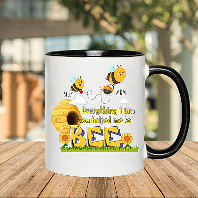 Alternative view of Personalized Everything I Am You Helped Me to Bee Mother Day Accent Mug