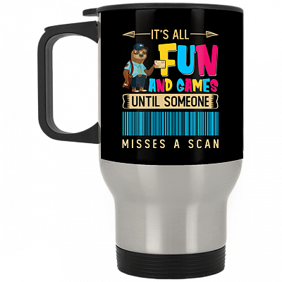 14 oz. Silver Travel Mug