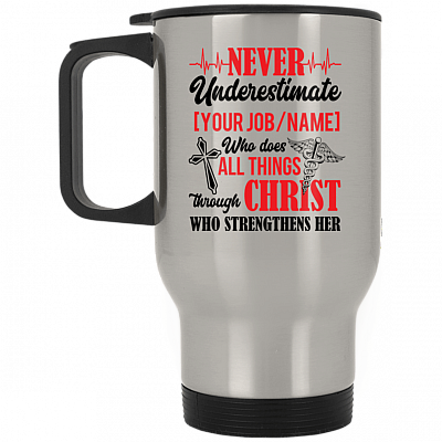 14 oz. Silver Travel Mug