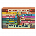 In This Classroom We All Belong We Don't Give Up Gallery Wrapped Framed Canvas Prints - Unframed Poster, White, 0.75'' Framed Canvas