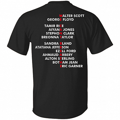 We Can't Breathe - Blm Print on Back Only - Plain Front T-Shirt, Black, Unisex T-Shirt