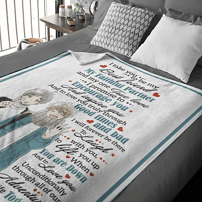 Alternative view of I Take You to Be My Best Friend My Faithful Partner - Boy Best Friend Fleece Blanket - Sherpa Blanket