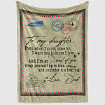 From Dad Saying To My Daughter Even When I'm Not Close By Blanket - Dad To Daughter Saying Quote Blanket On Wall Mockup