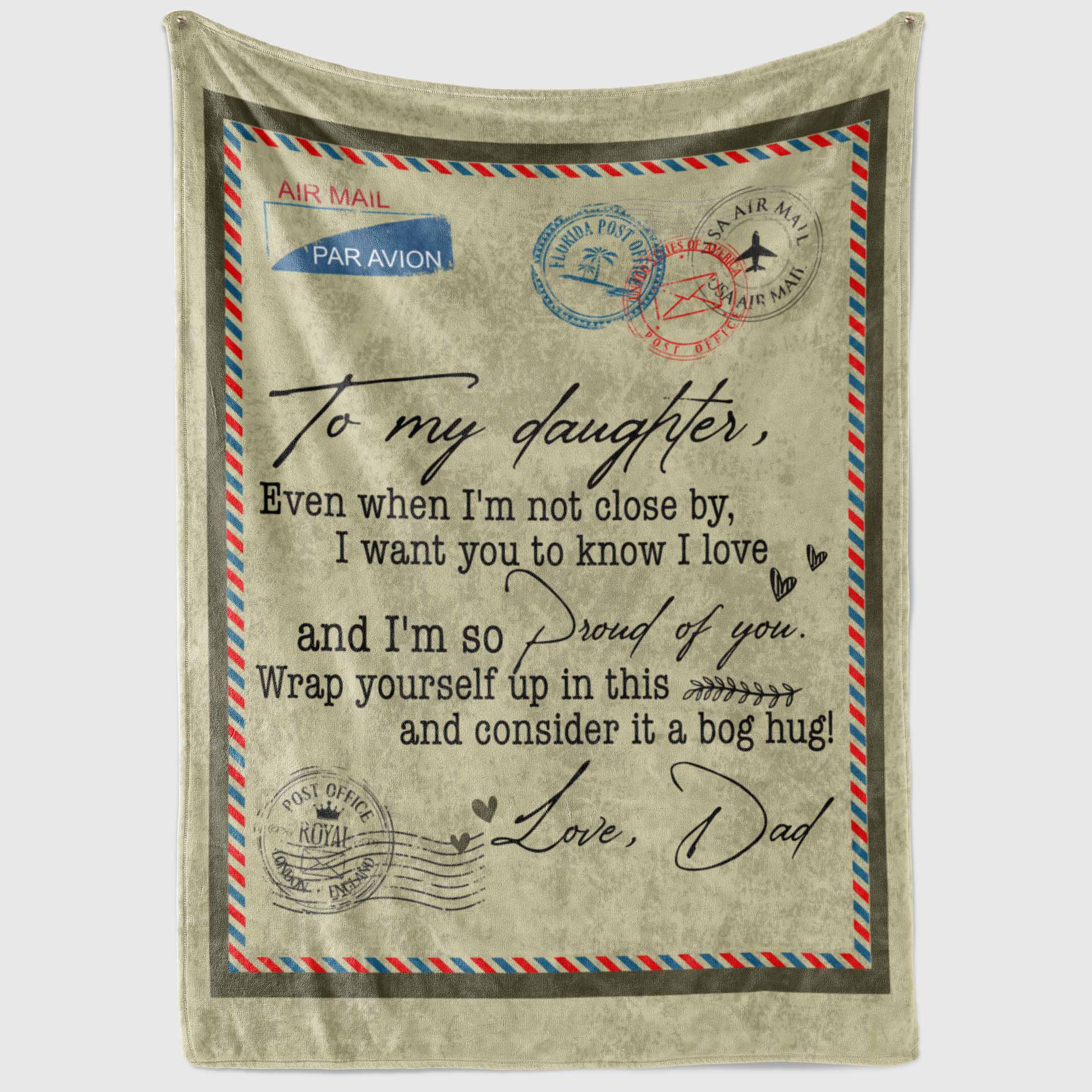 From Dad Saying To My Daughter Even When I'm Not Close By Blanket - Dad To Daughter Saying Quote Blanket On Wall Mockup