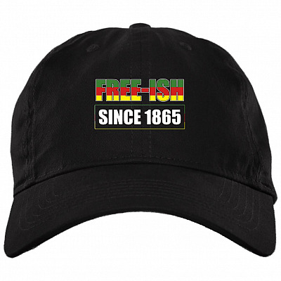 Free-ish Since 1865 Twill Cap - High-Profile Snapback Hat - Trucker Hat, Black, Brushed Twill Dad Cap