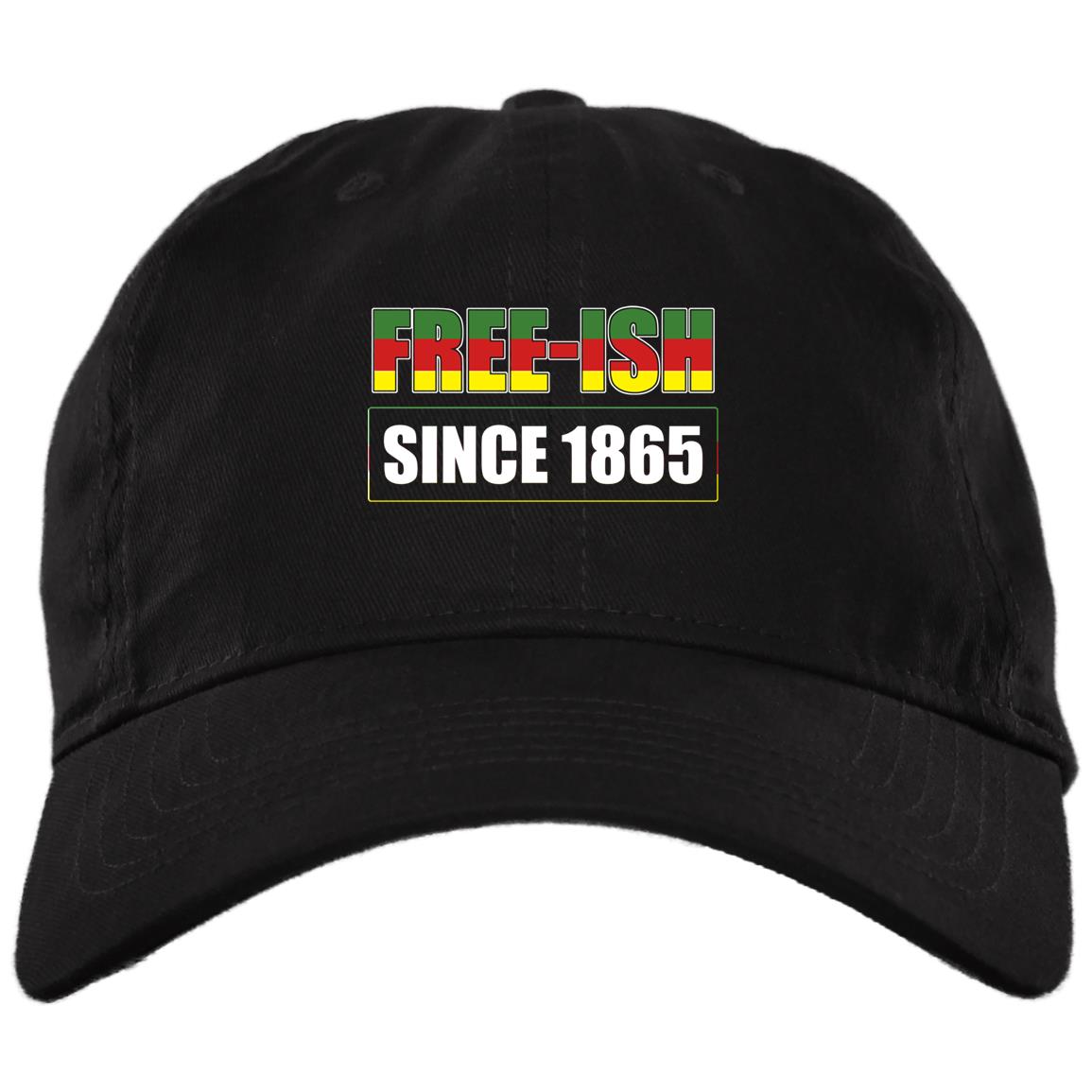 Free-ish Since 1865 Twill Cap - High-Profile Snapback Hat - Trucker Hat, Black, Brushed Twill Dad Cap