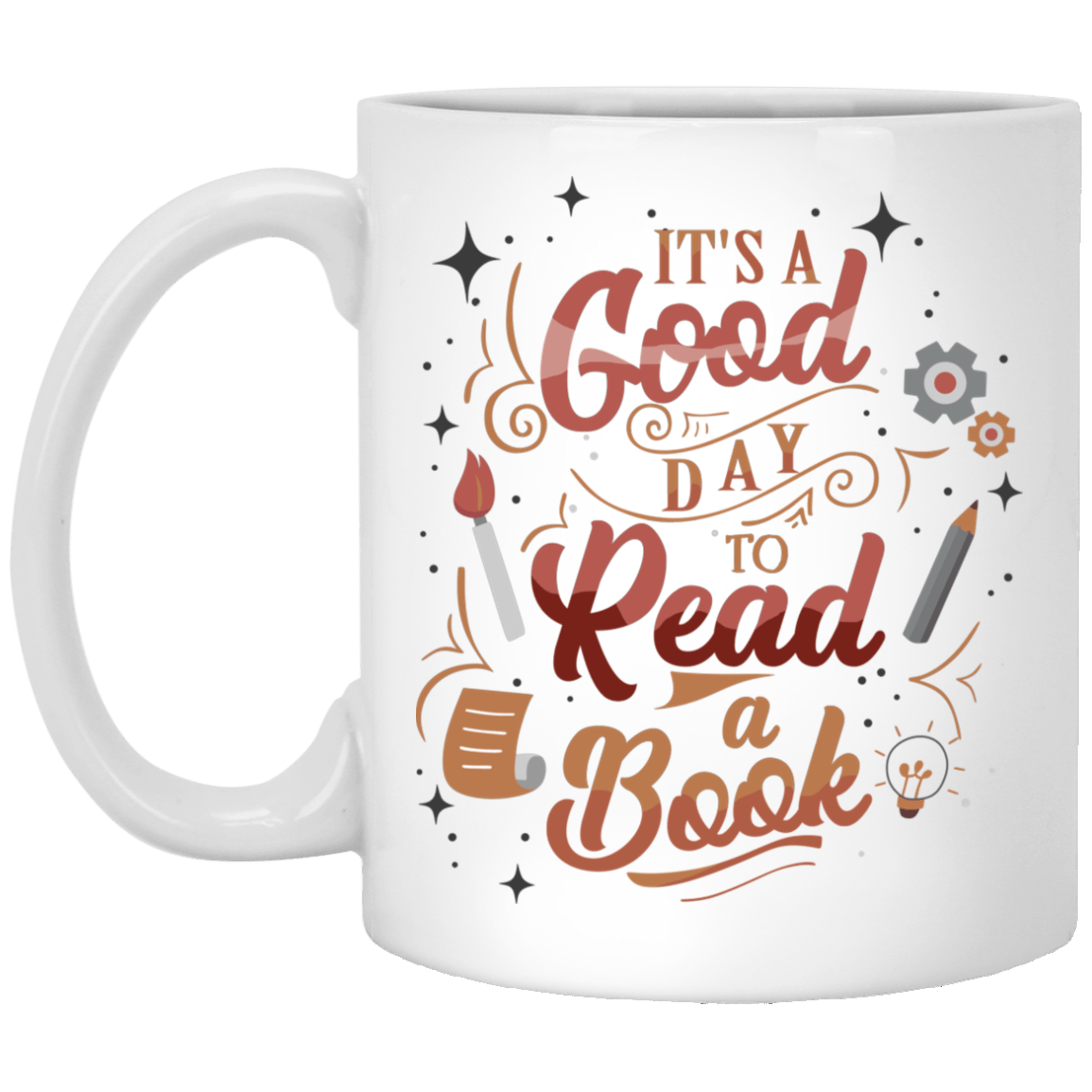 It's A Good Day To Read A Book Ceramic Coffee Mug - Beer Stein - Water Bottle - Color Changing Mug, White, 11 oz. White Mug It's A Good Day To Read A Book Ceramic Coffee Mug - Beer Stein - Water Bottle - Color Changing Mug, White, 11 oz. White Mug
