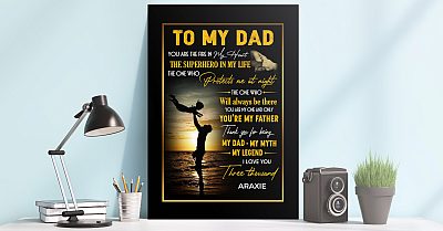 Alternative view of Personalized To My Dad My Dad My Myth My Legend Gallery Wrapped Framed Canvas Prints - Unframed Poster