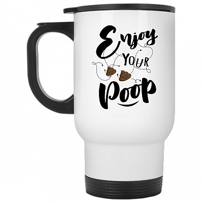 14 oz. White Travel Mug