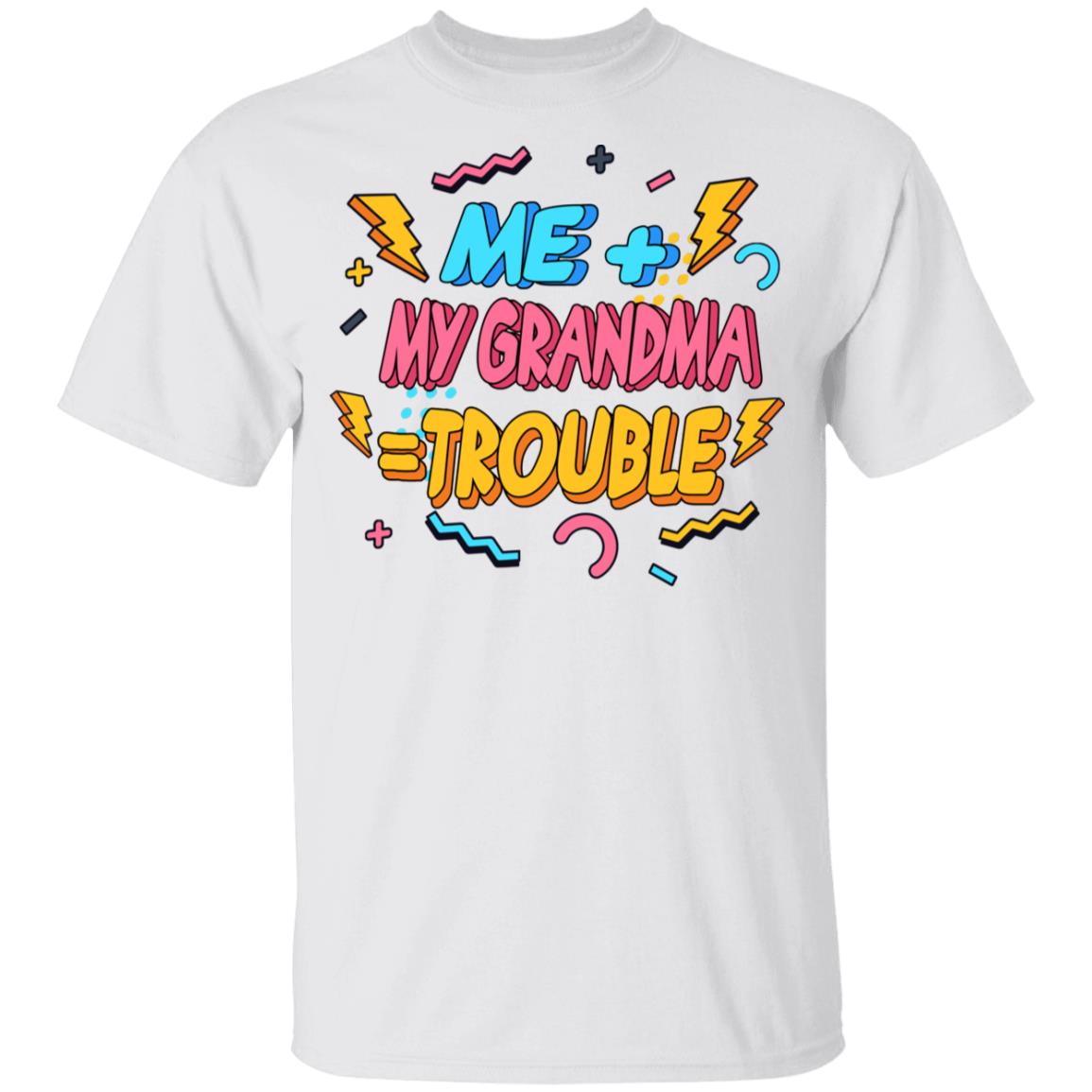 Me Plus Grandma Is Trouble Youth Shirt - Grandma Toddler Kids Shirt, White, Youth T-Shirt