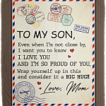 To My Son Even When I'm Not Close By From Mom Fleece Blanket - Premium Sherpa Blanket - Woven Blanket, White, Cozy Plush Fleece Blanket - 50x60 To My Son Even When I'm Not Close By From Mom Fleece Blanket - Premium Sherpa Blanket - Woven Blanket, White, Cozy Plush Fleece Blanket - 50x60