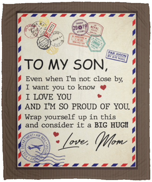 To My Son Even When I'm Not Close By From Mom Fleece Blanket - Premium Sherpa Blanket - Woven Blanket, White, Cozy Plush Fleece Blanket - 50x60 To My Son Even When I'm Not Close By From Mom Fleece Blanket - Premium Sherpa Blanket - Woven Blanket, White, Cozy Plush Fleece Blanket - 50x60