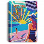 She Lived Happily Ever After Framed Canvas Unframed Poster - Funny Beach Sand Sunshine Girl Wall Art Decor, White, 0.75'' Framed Canvas