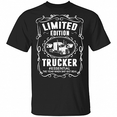 Limited Edition Trucker Essential 2020 T-Shirt - Essential Employee Shirt, Black, Unisex T-Shirt