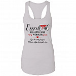 Essential Healthcare Worker I Go To Work For You Please Stay Home For Me Cotton Tank Top Tee, White, Ladies Racerback Tank