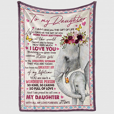 Alternative view of To My Daughter I Didn't Give You The Gift Of Life Elephant Fleece Blanket - Premium Sherpa Blanket