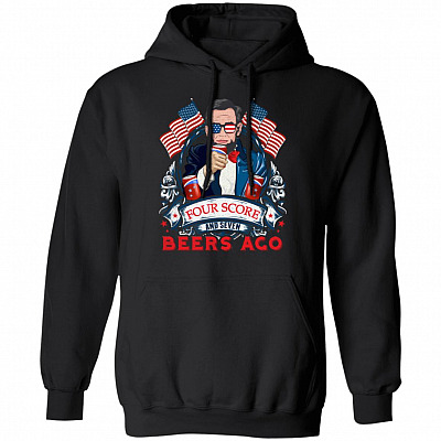 Abraham Four Score 4th July Hoodie, Black, Hoodie